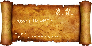 Magony Urbán névjegykártya